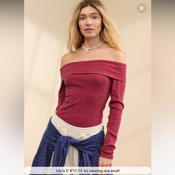 Aerie Long Sleeve Off The Shoulder Bodysuit - Picture 4 of 11